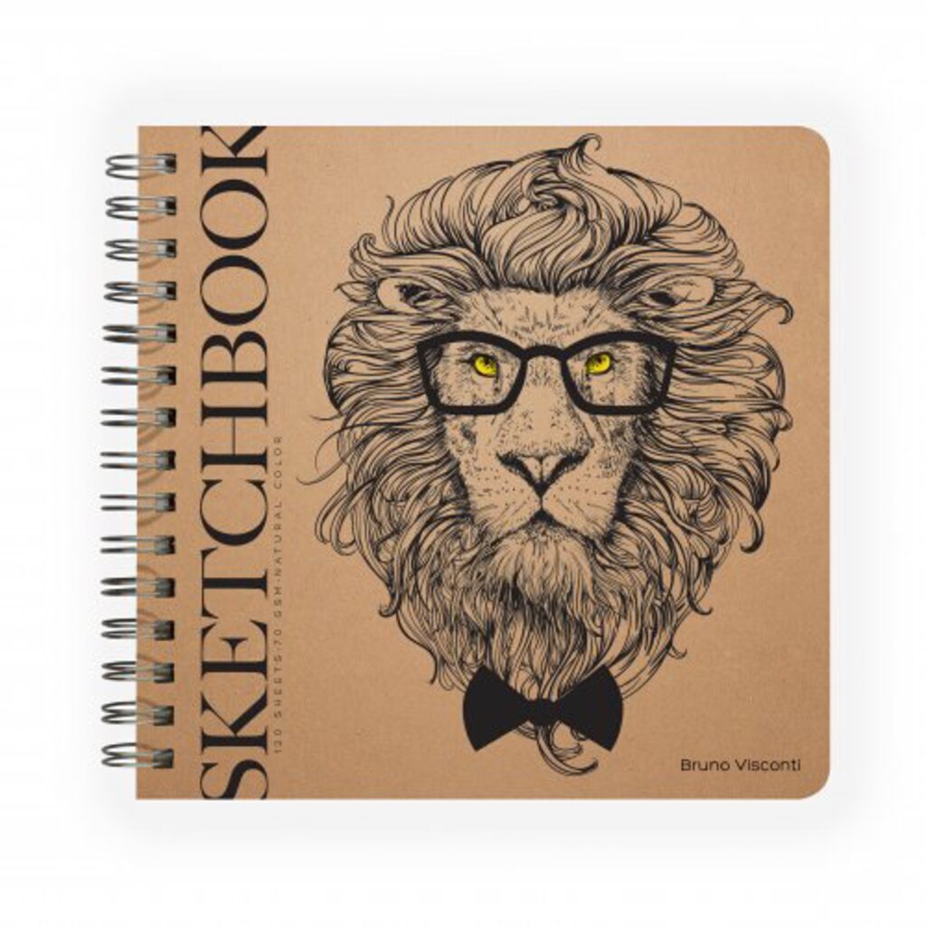 Скетчбук 200*205мм 120л., гребень, 70гр/м2 "SKETCHBOOK BrunoVisconti", крафт-бумага, тв.подложка