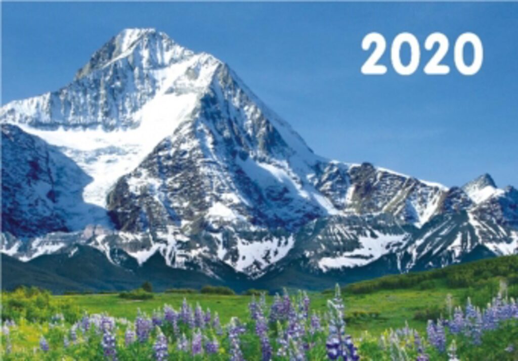 Календарь карманный на 2020 год ГОРЫ, упак. 50 шт. - 10 видов (ЦЕНА за 1 шт.)