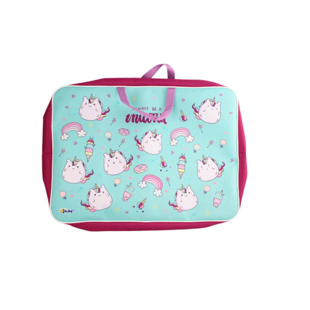 Папка А3 для менеджера широкая, ручка тканевая,  Воздушные единорожки