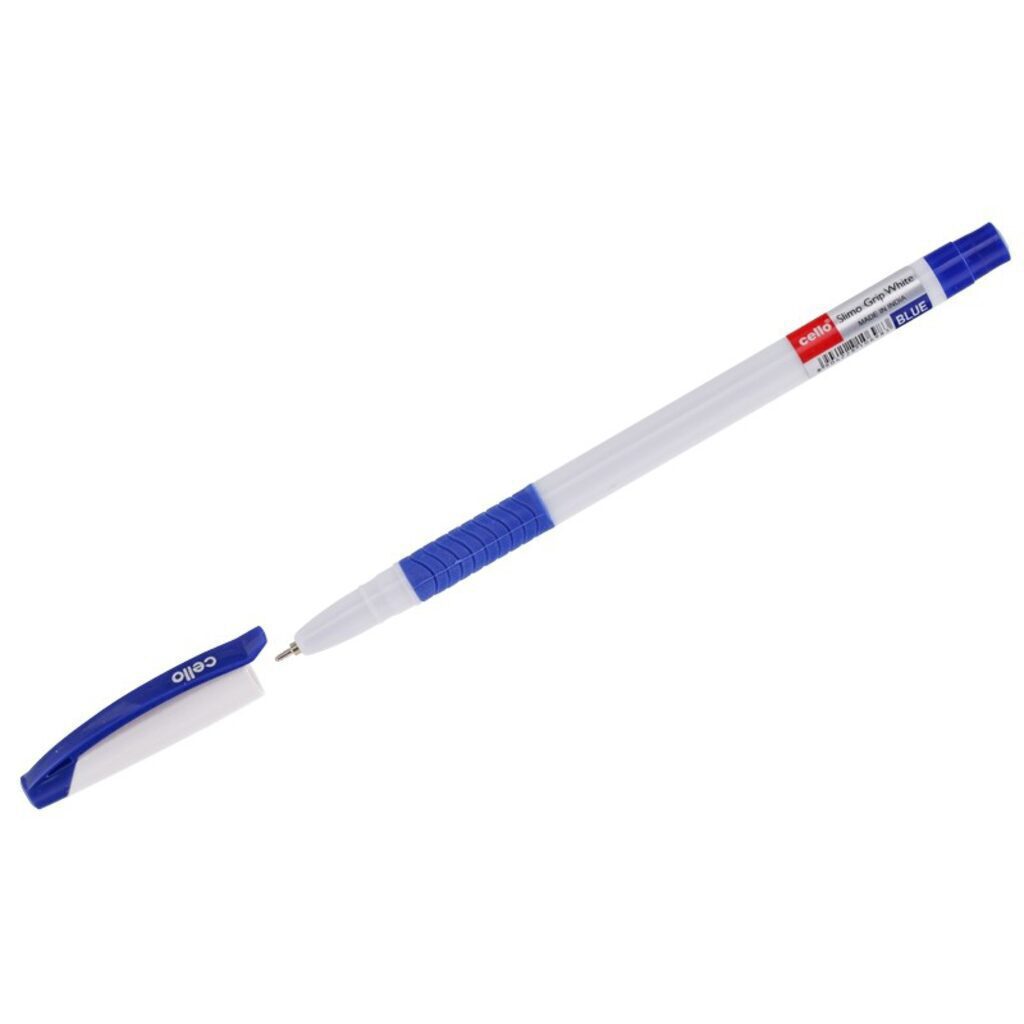 Ручка шар. Cello SLIMO GRIP WHITE BODY, синяя, 0,7мм, грип
