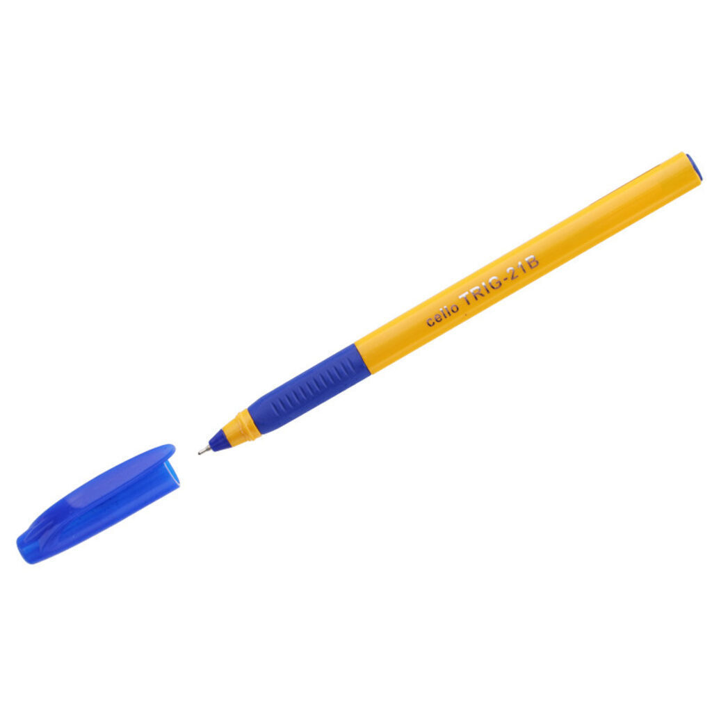 Ручка шар. Cello TRI-GRIP YELLOW BARREL, синяя, 0,7мм, грип