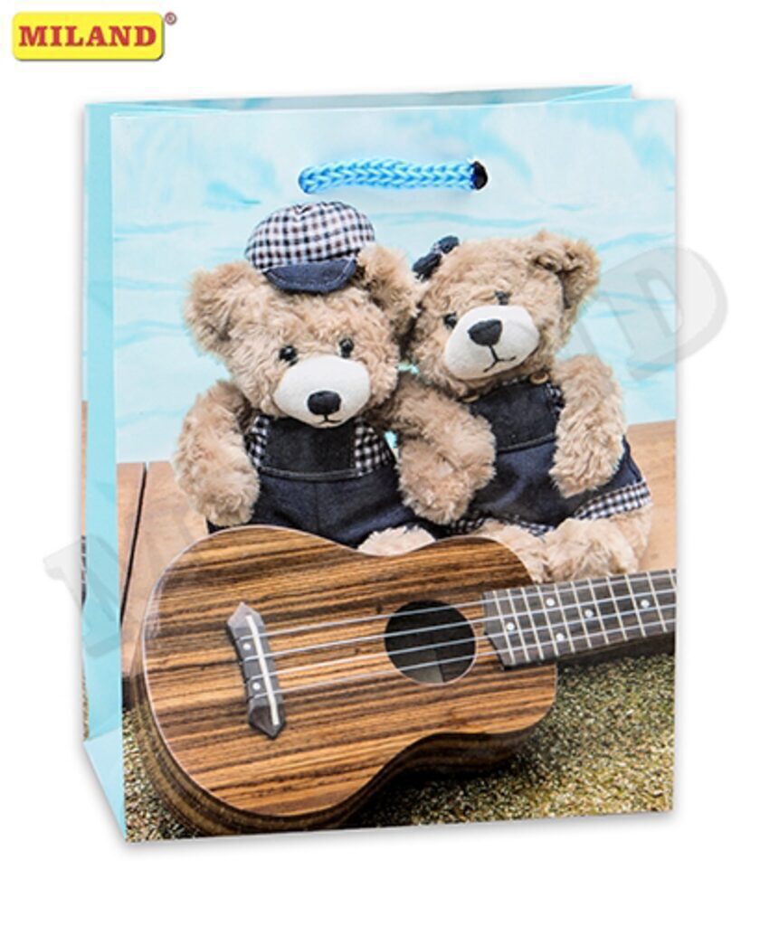 Пакет подар. бумажн. 11*14*6 см, Милые мишутки