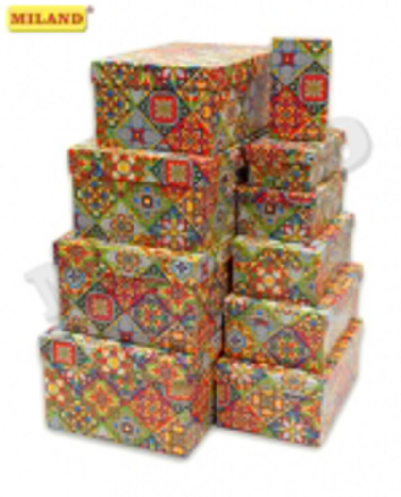 Набор подарочных коробок 10шт "Пэчворк" 30,5*20 *13 - 12*6,5*4 см