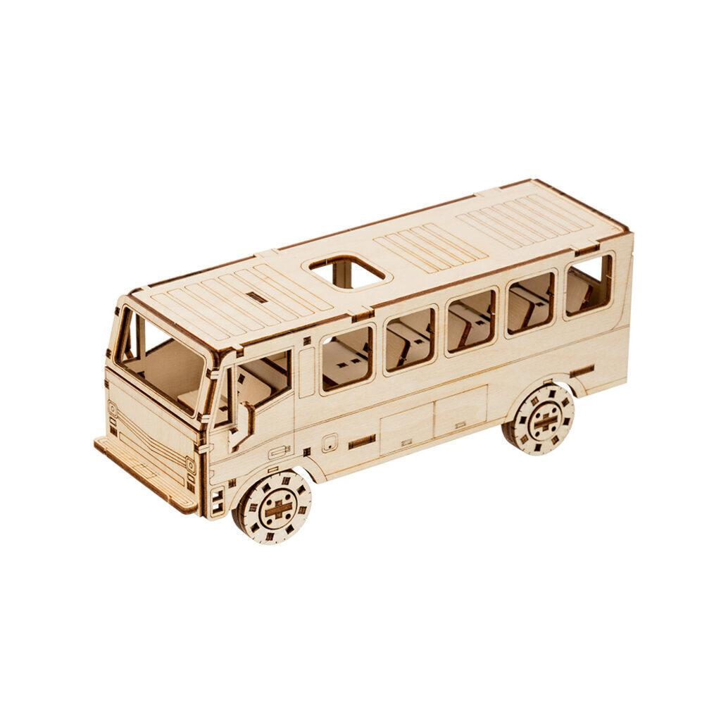 Изготовление модели из дерева "Автобус" 17*9см