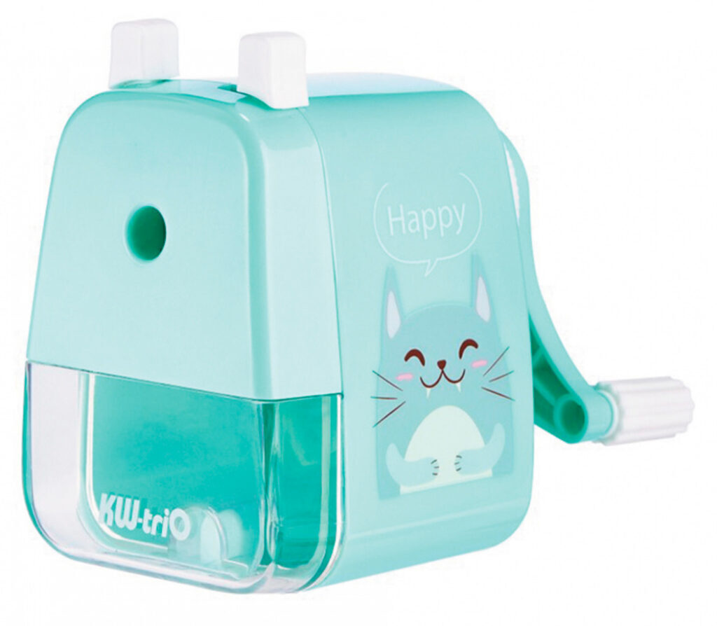 Точилка механическая, пластик.корпус, зелёная