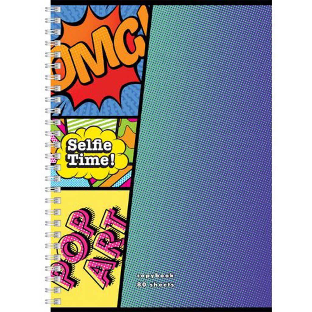 Тетрадь А4  80л кл. гребень BG "POPарт"