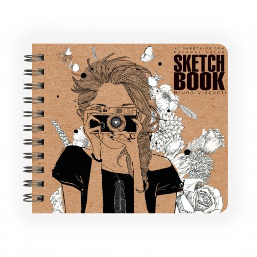 Скетчбук 180*155мм  80л., гребень, 125гр/м2 "SKETCHBOOK BV" крфат-бумага, тв.подложка