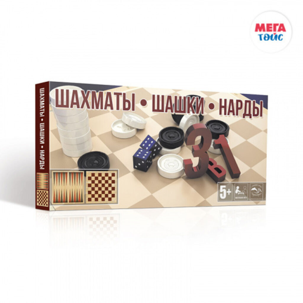 Игра 3в1 "Шахматы, Шашки, Нарды"