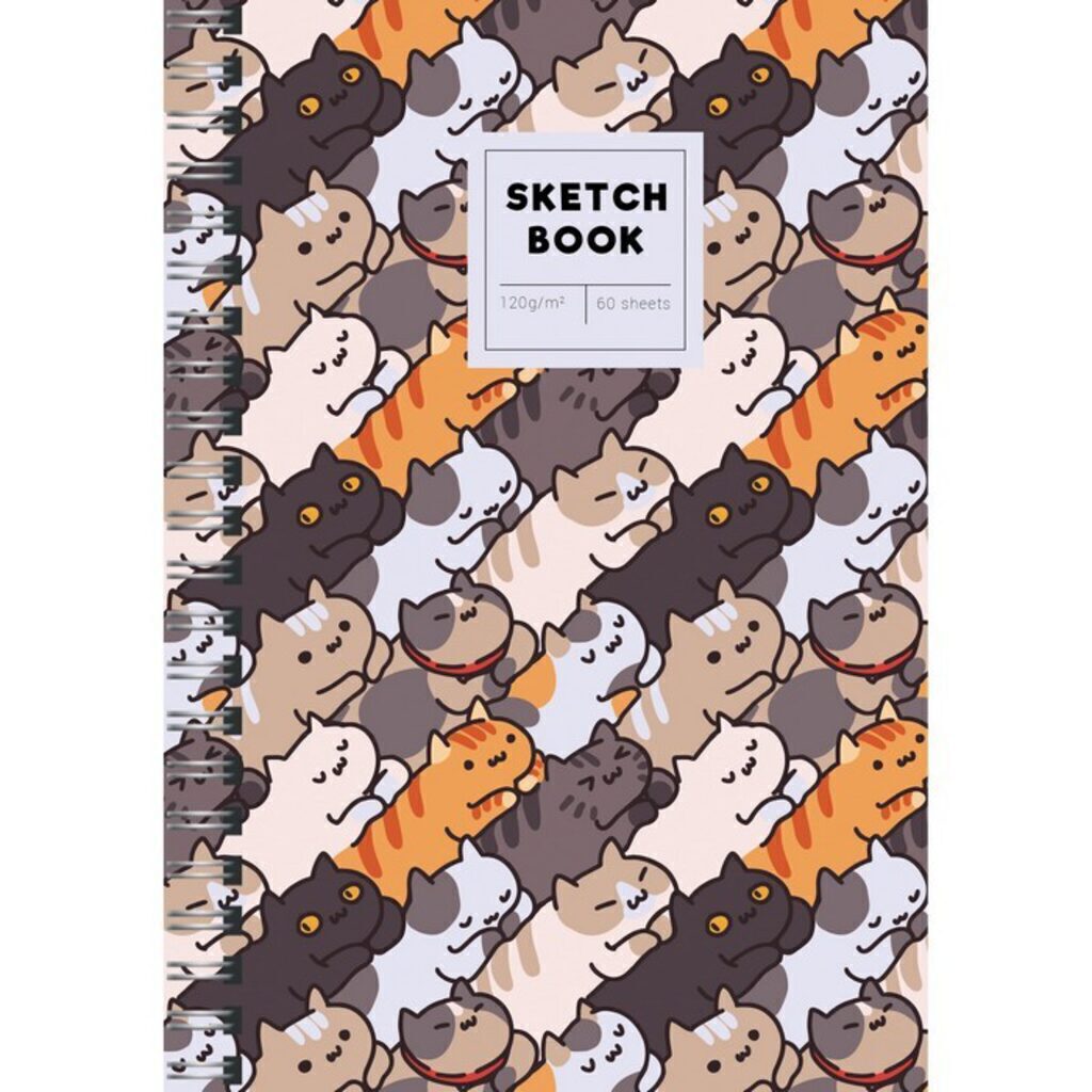 Скетчбук А5  60л., гребень, 120гр/м2 "SKETCHBOOK. On and on 3" тв.обложка, софт-тач