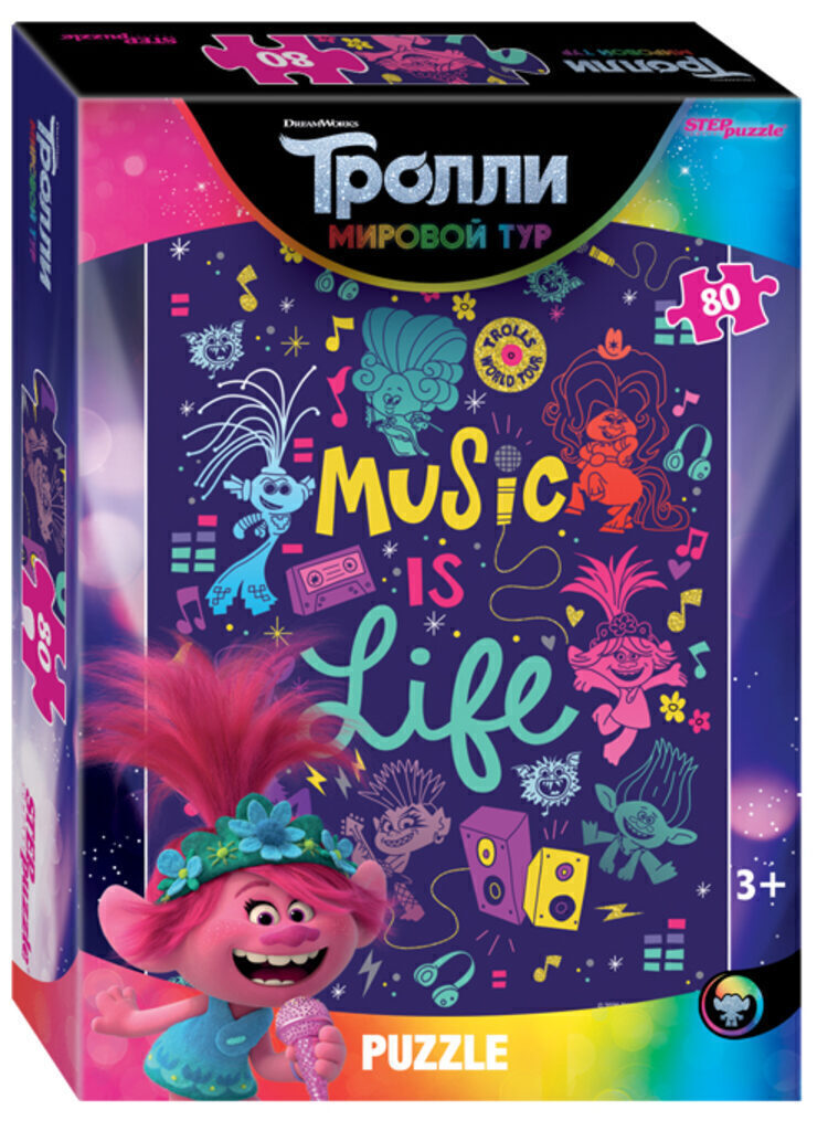 Пазлы   80 элементов  230*165мм.  "Trolls - 2" 4 дизайна DreamWorks