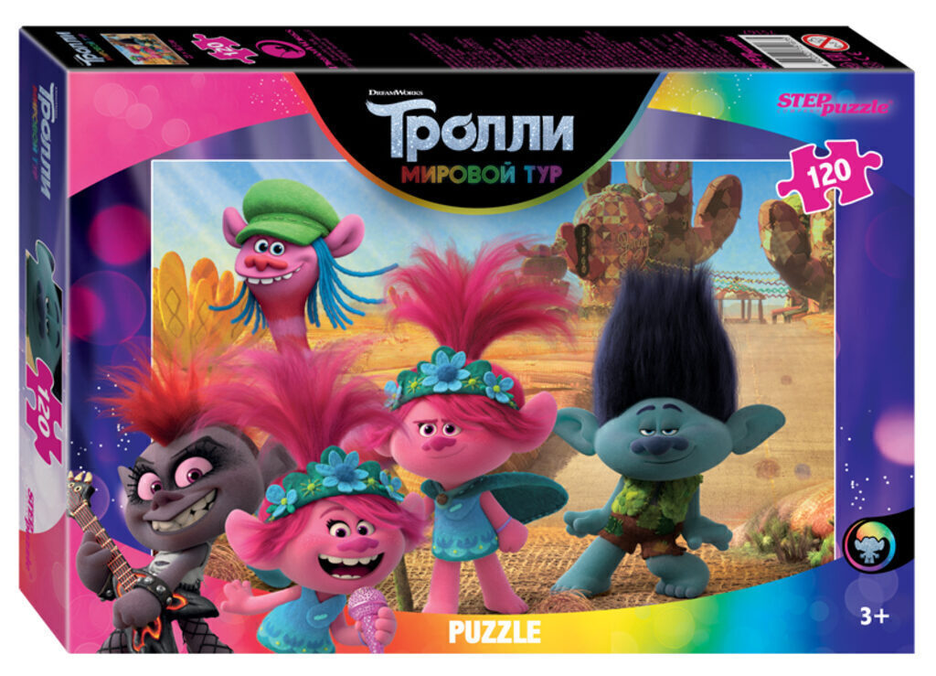 Пазлы  120 элементов 230*165мм.   "Trolls - 2" 4 дизайна