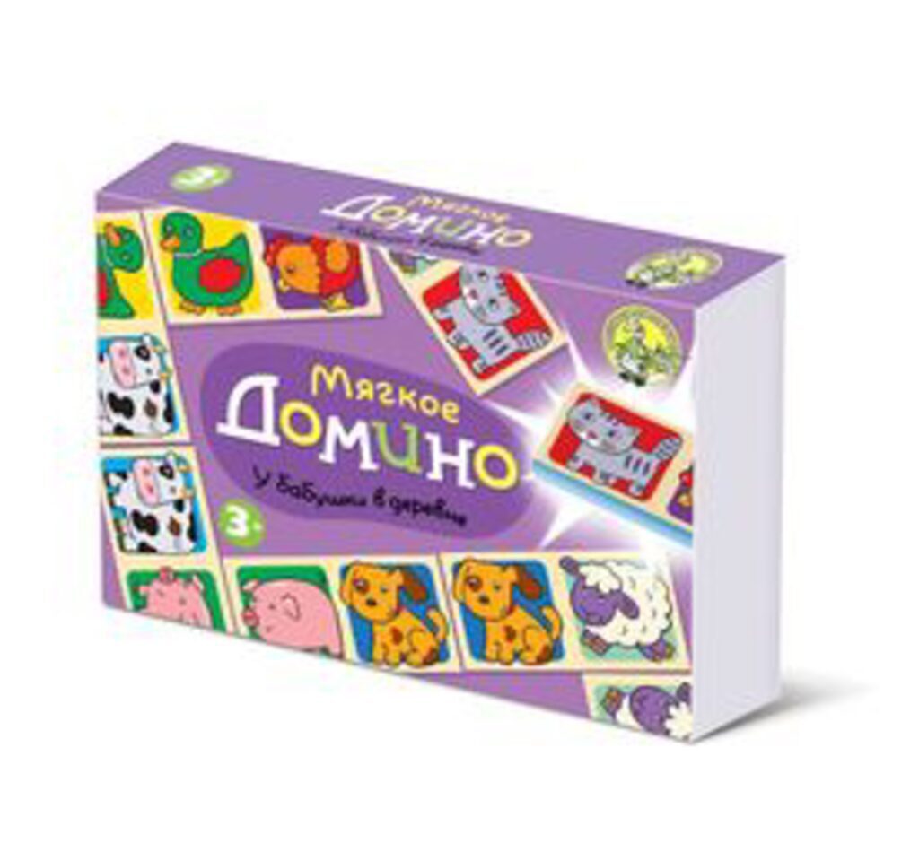 Домино детское "У бабушки в деревне" мягкое 3+