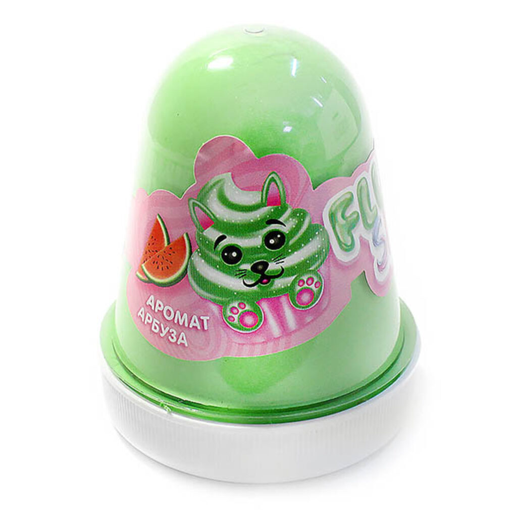 Слайм "Monster's Slime" Fluffy 130гр аромат арбуза, св.-зеленый