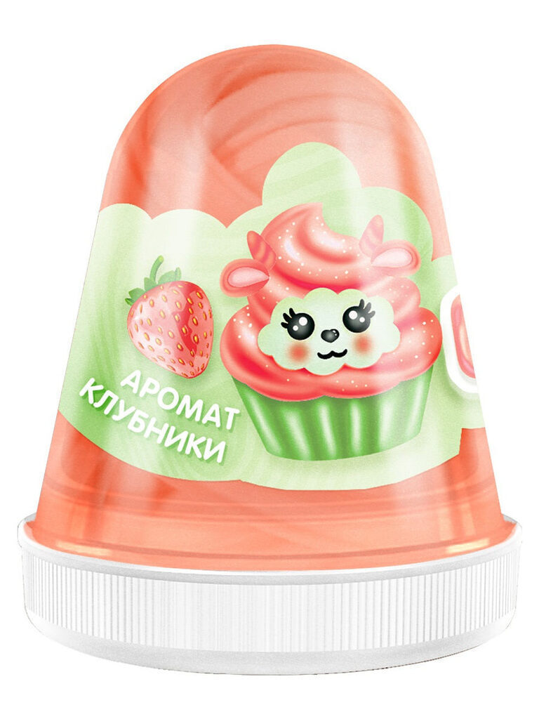 Слайм "Monster's Slime" Fluffy 130гр аромат клубника, красный