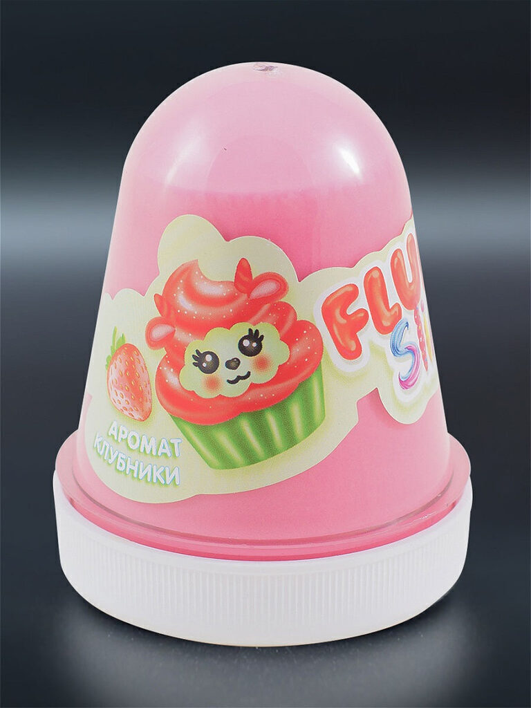 Слайм "Monster's Slime" Fluffy 130гр аромат клубника, розовый