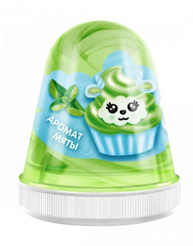 Слайм "Monster's Slime" Fluffy 130гр аромат мяты, зеленый