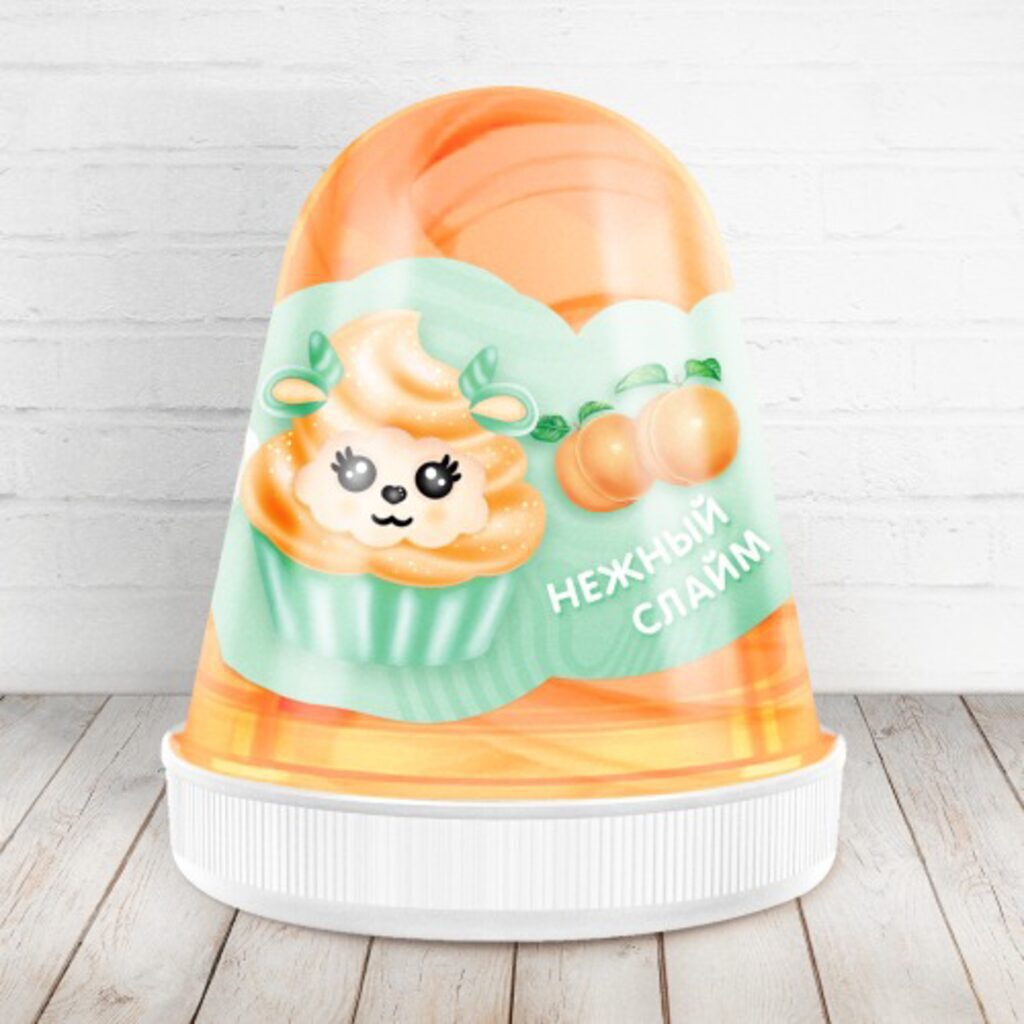 Слайм "Monster's Slime" Fluffy 130гр аромат персика, коричневый