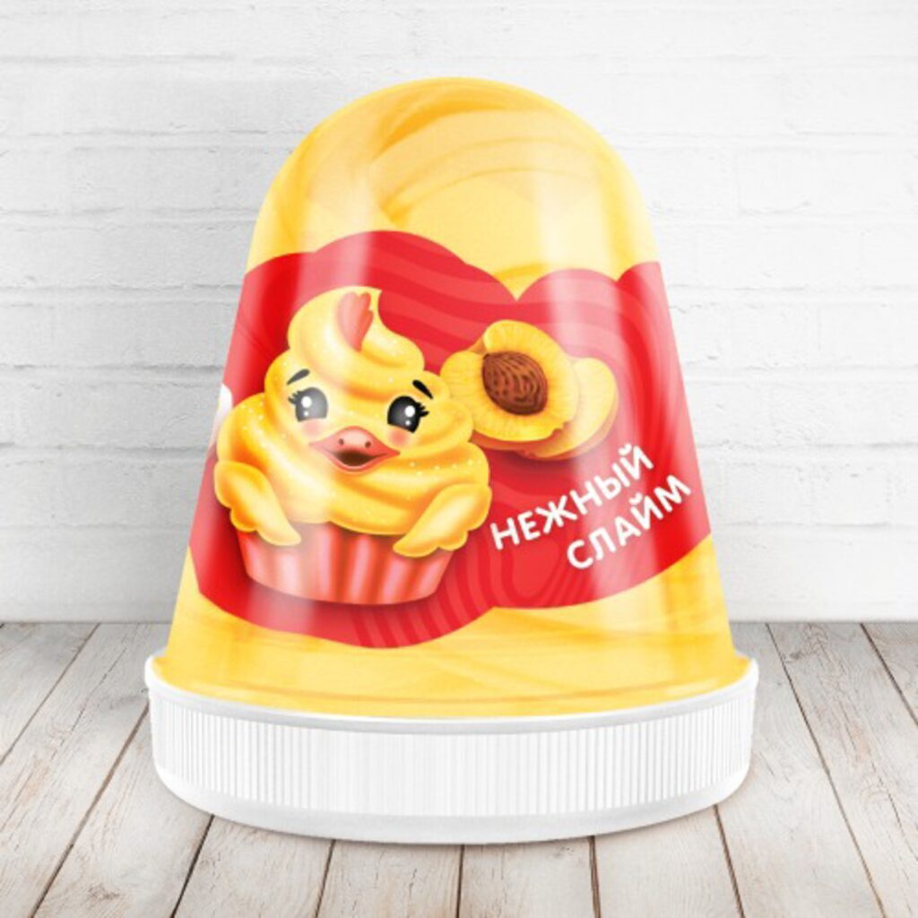 Слайм "Monster's Slime" Fluffy 130гр аромат персика, желтый
