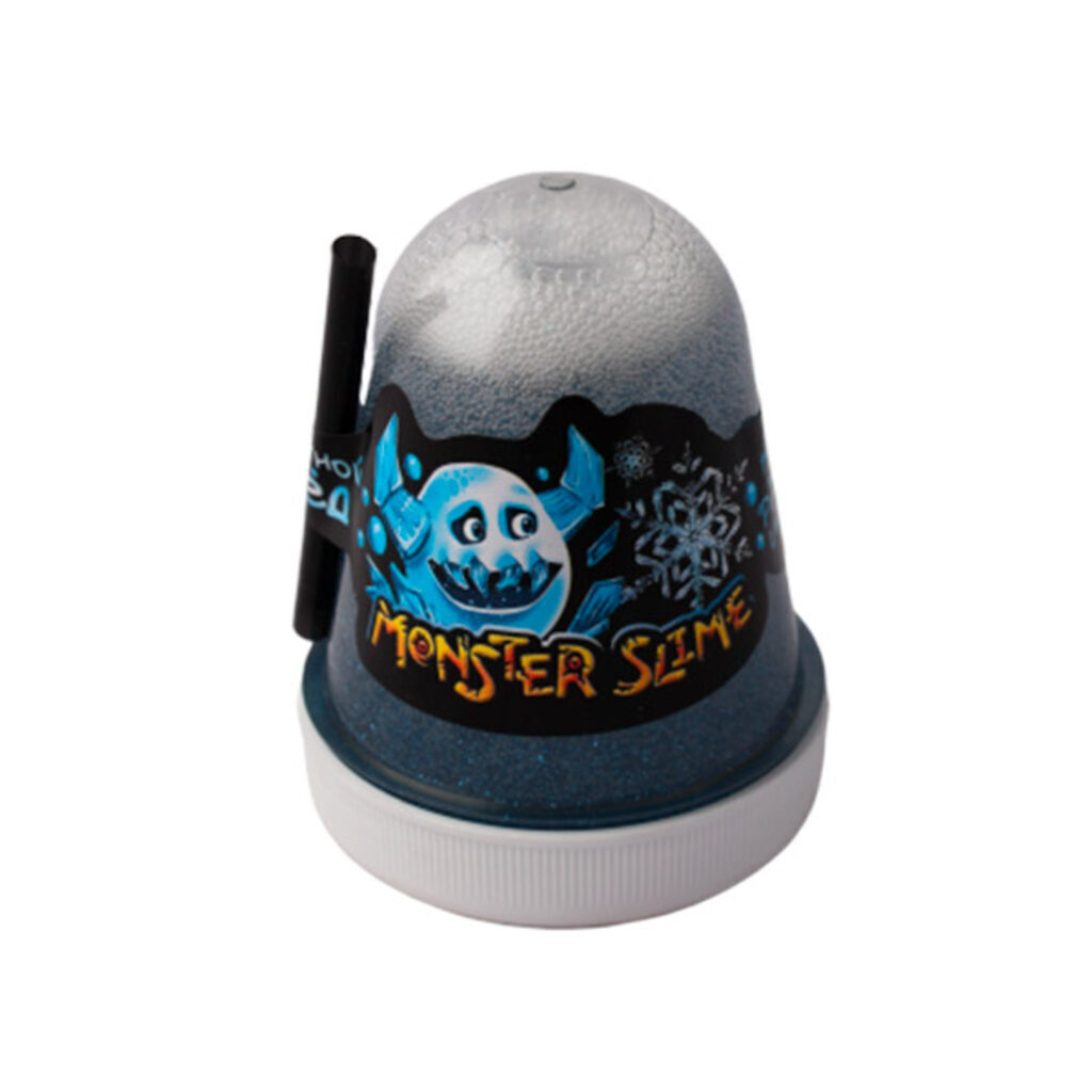 Слайм "Monster's Slime" 130гр цветной лед, голубой с  блестками