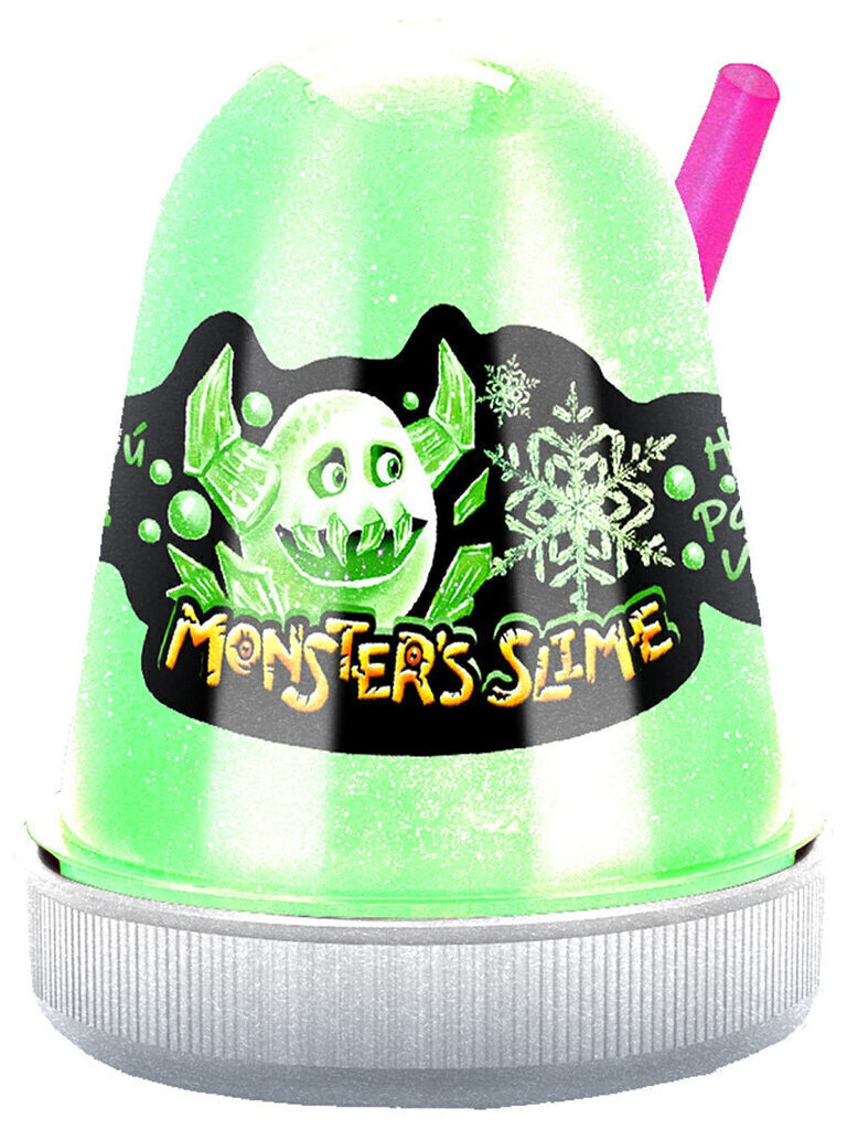Слайм "Monster's Slime" 130гр цветной лед, зеленый с  блестками
