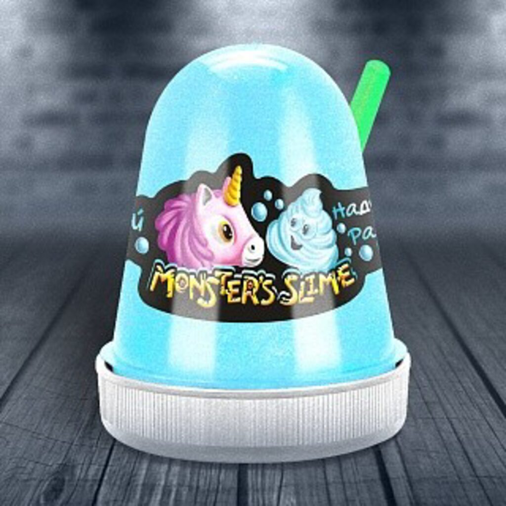 Слайм "Monster's Slime" 130гр Нежный Зефир, голубой