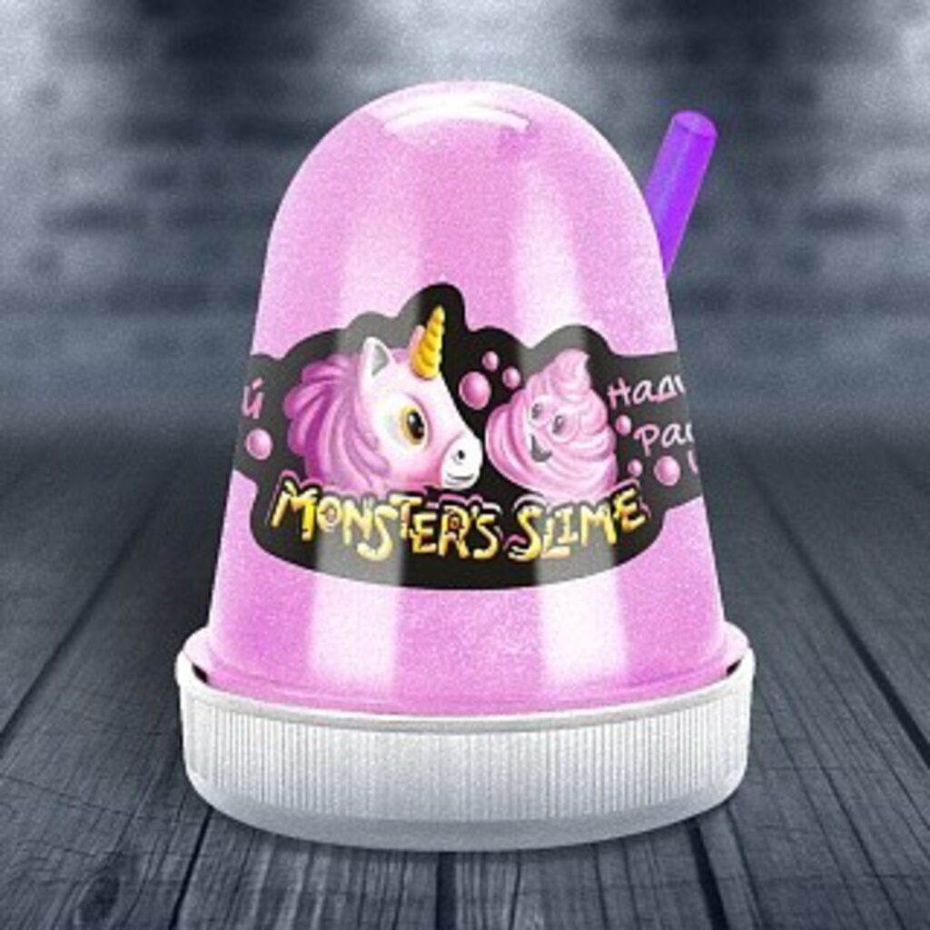 Слайм "Monster's Slime" 130гр Нежный Зефир, розовый