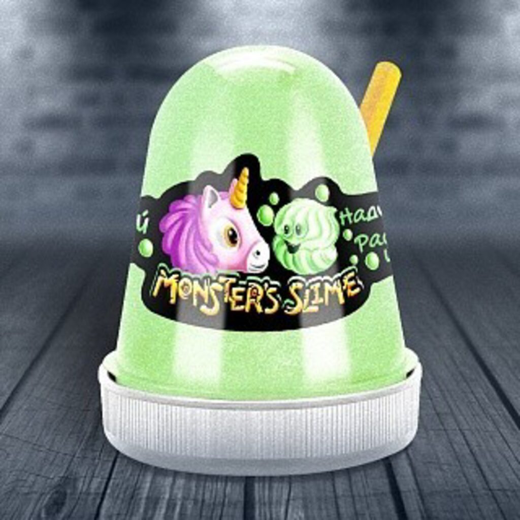 Слайм "Monster's Slime" 130гр Нежный Зефир, зеленый