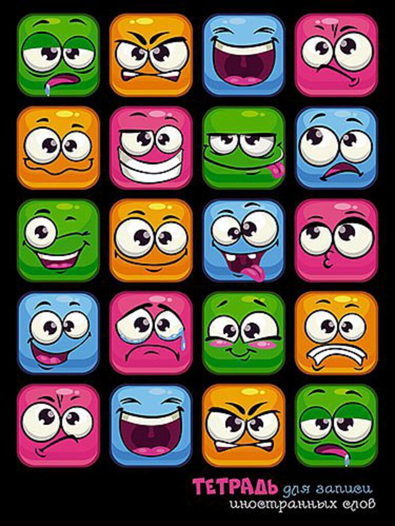 Тетрадь А6 48л д/записи иностр. слов (2 раздела на листе ) "Эмоции"