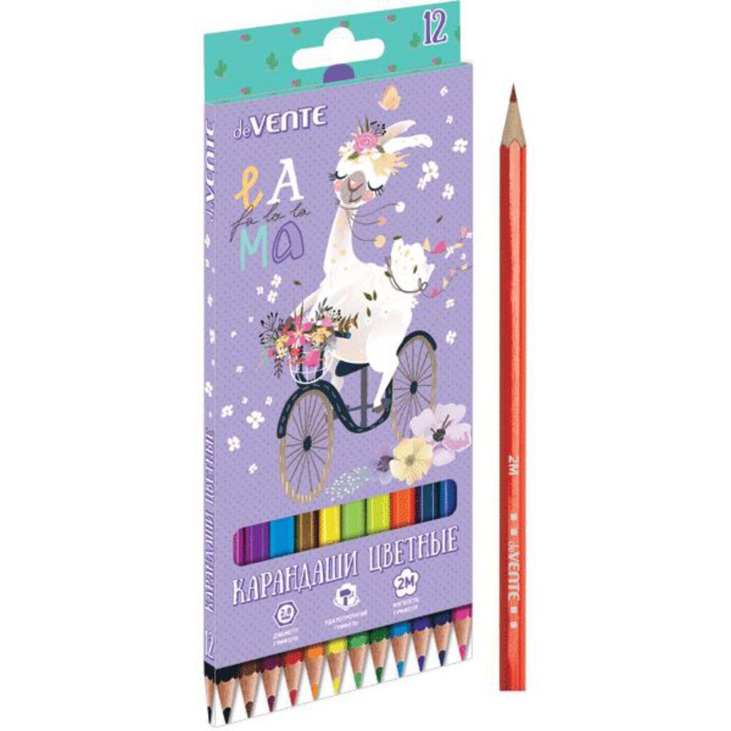 Карандаши цвет. 12цв "Llama"  2М