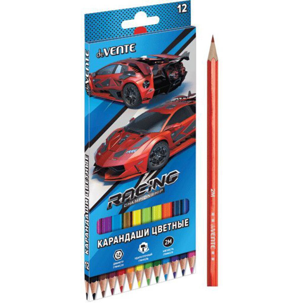 Карандаши цвет. 12цв "Racing"  2М