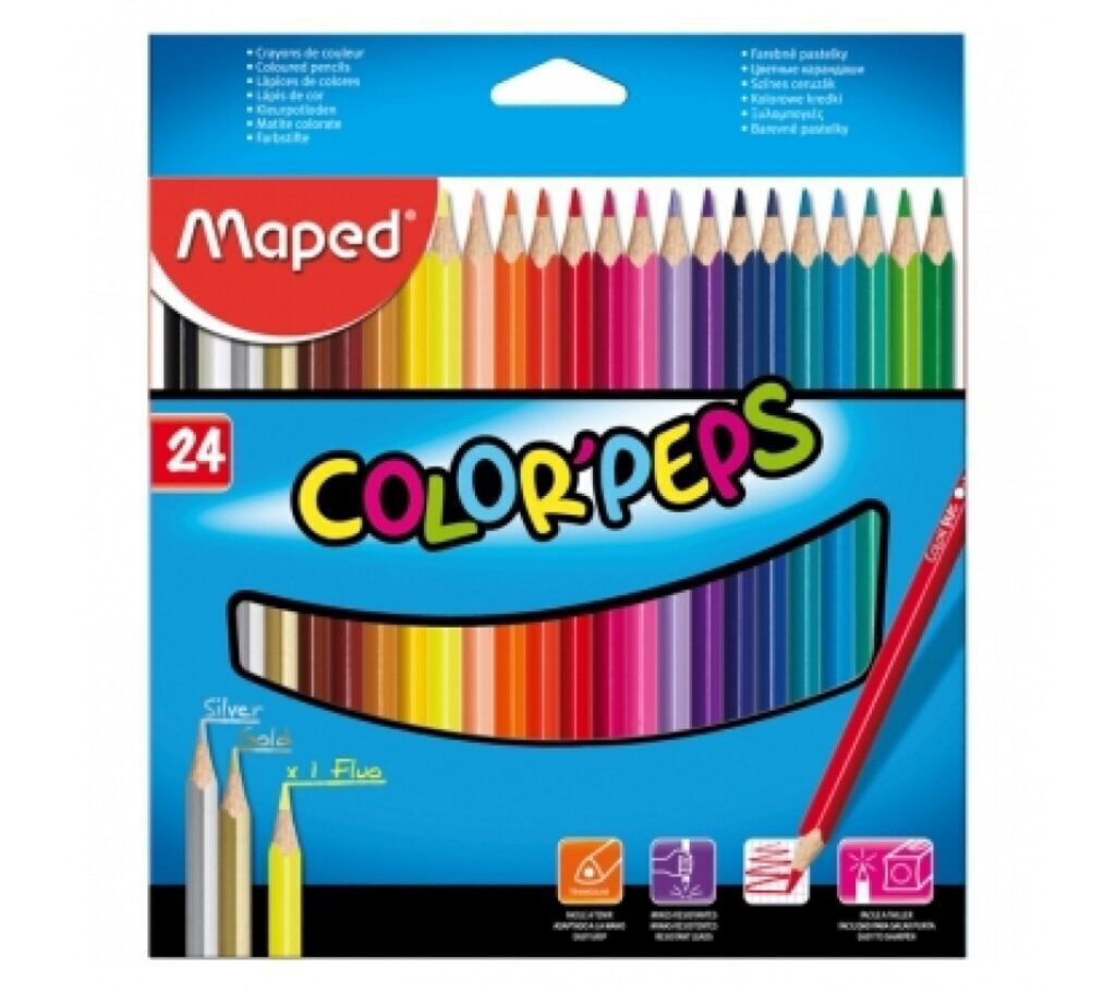 Карандаши цвет. 24цв "Color PEPS OOPS" пластиковые, с ластиком