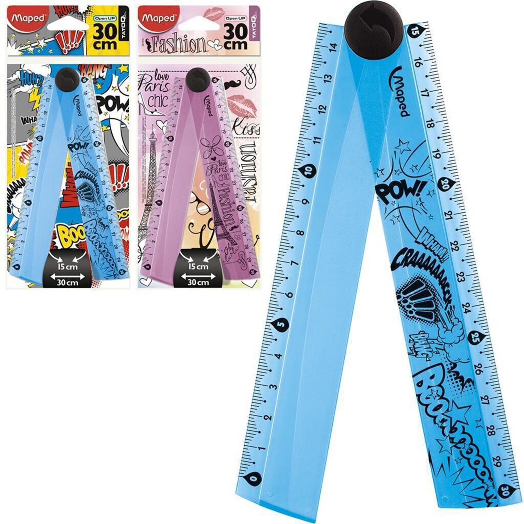 Линейка 15-30 см, COSMIC TEENS складная, узор Космос