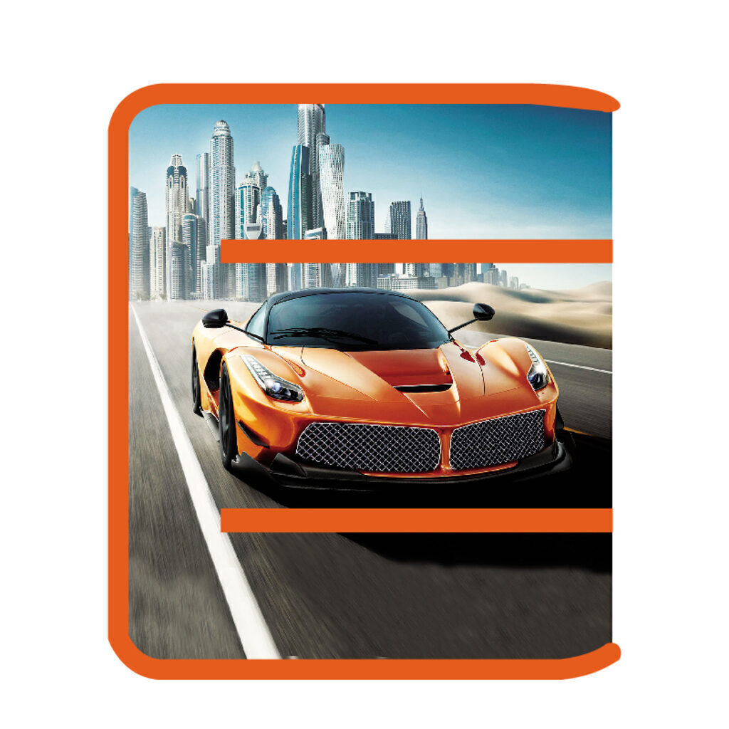 Папка д/труда А4 (325*230*25) 1отд. откид. планка, молния вокруг, пластик "Orange speed"