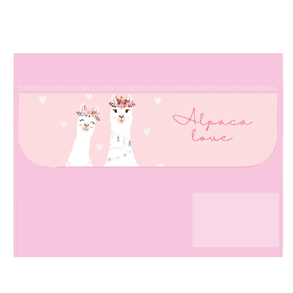 Папка для труда А4 1 отд. липучка, с ручками Alpaca love