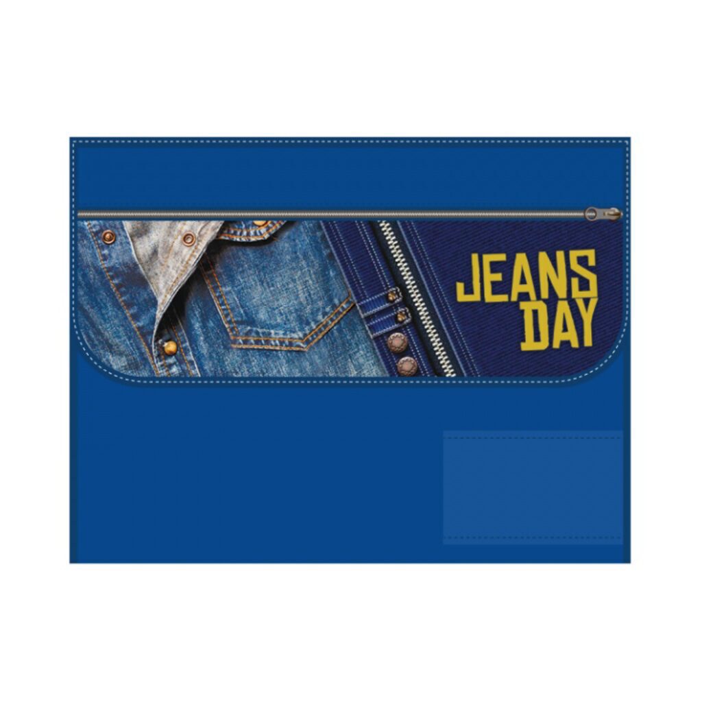 Папка д/труда А4 (325*240) 1отд. с ручками, ткань, липучка "Jeans day"