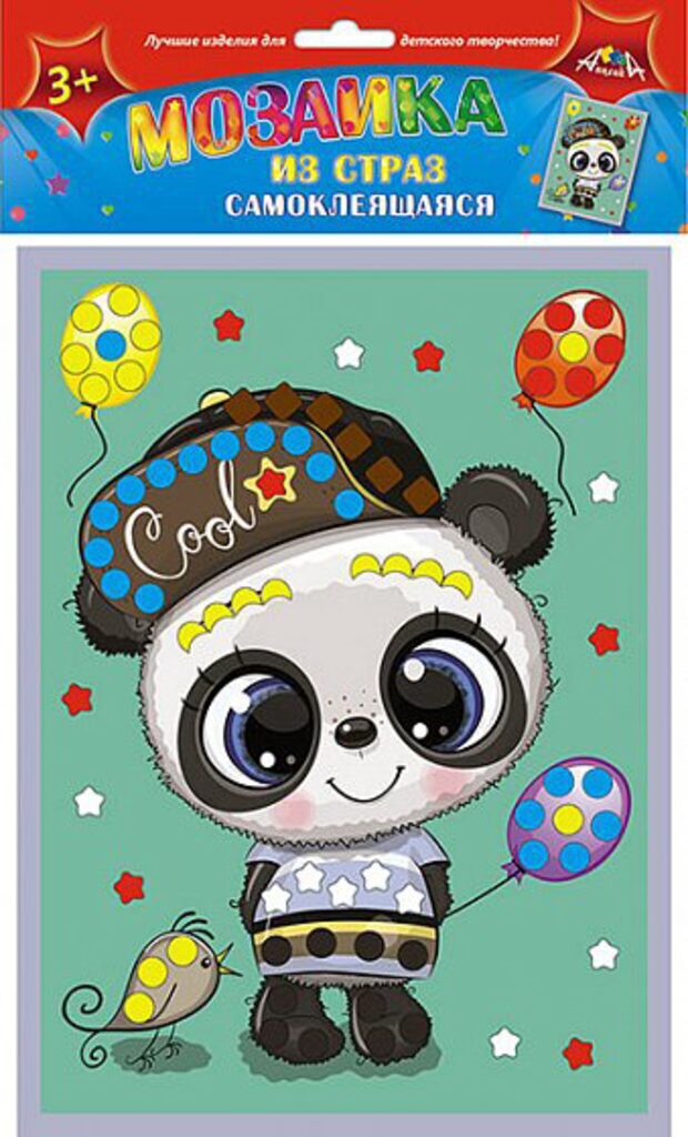 Аппликация из страз "Панда"