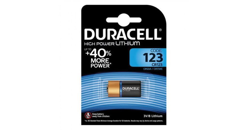 Батарейка CR123A Duracell, блистер, цена за 1 шт