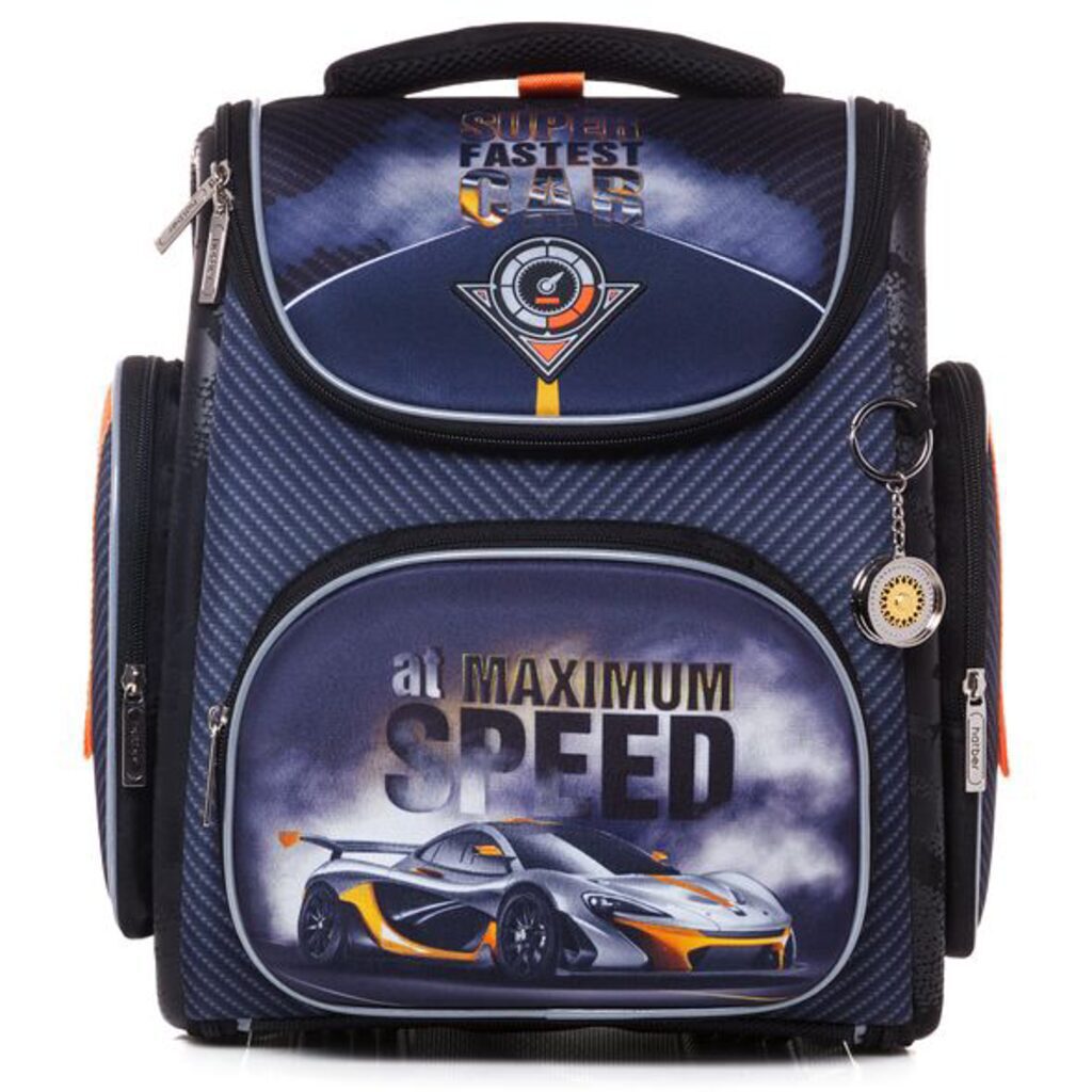 Ранец школьный 37*30*17см Hatber Compact plus "Super car" EVA