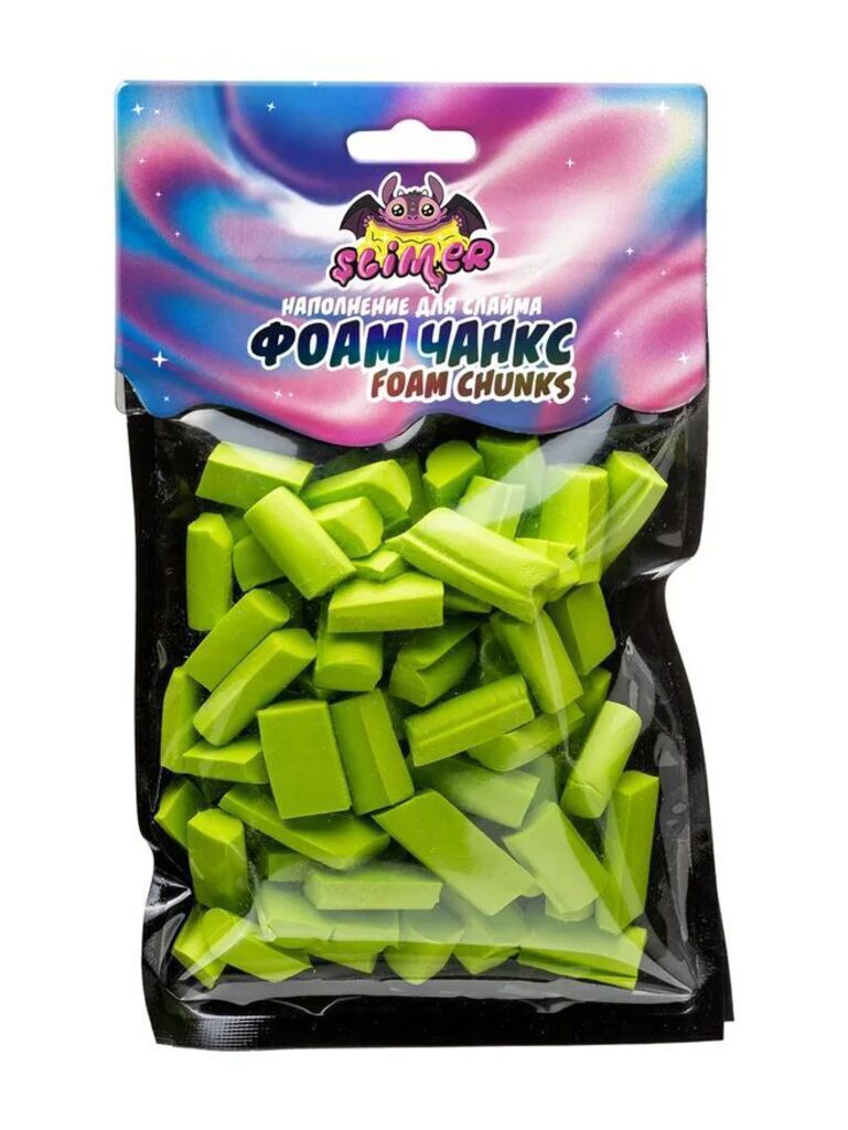 Наполнение для слаймов ТМ "Slimer" Foam Chunkc, Ярко-зеленый