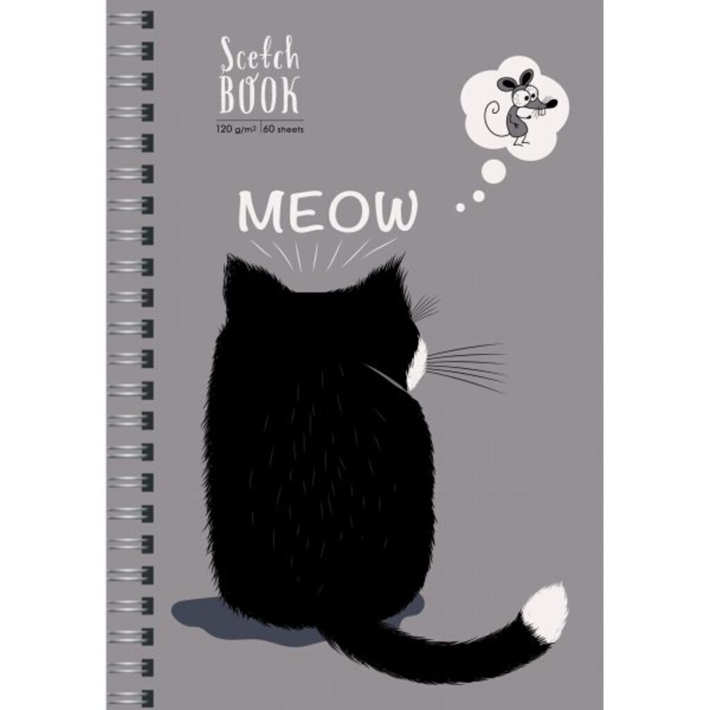 Скетчбук А5  60л., гребень, 120гр/м2 "SKETCHBOOK. On and on 6" тв.обложка, софт-тач