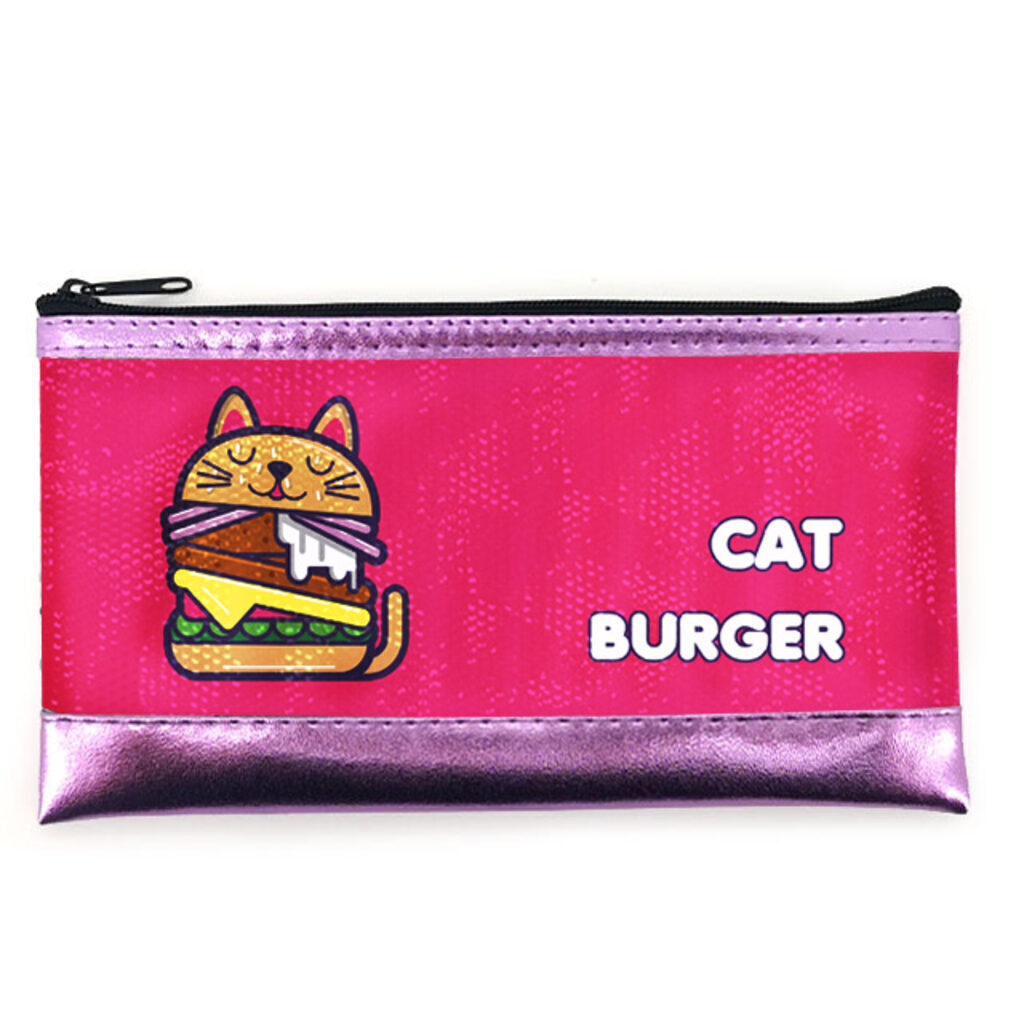 Пенал-косметичка (195*105) Cat burger, дизайн на пайетках, кож.зам.