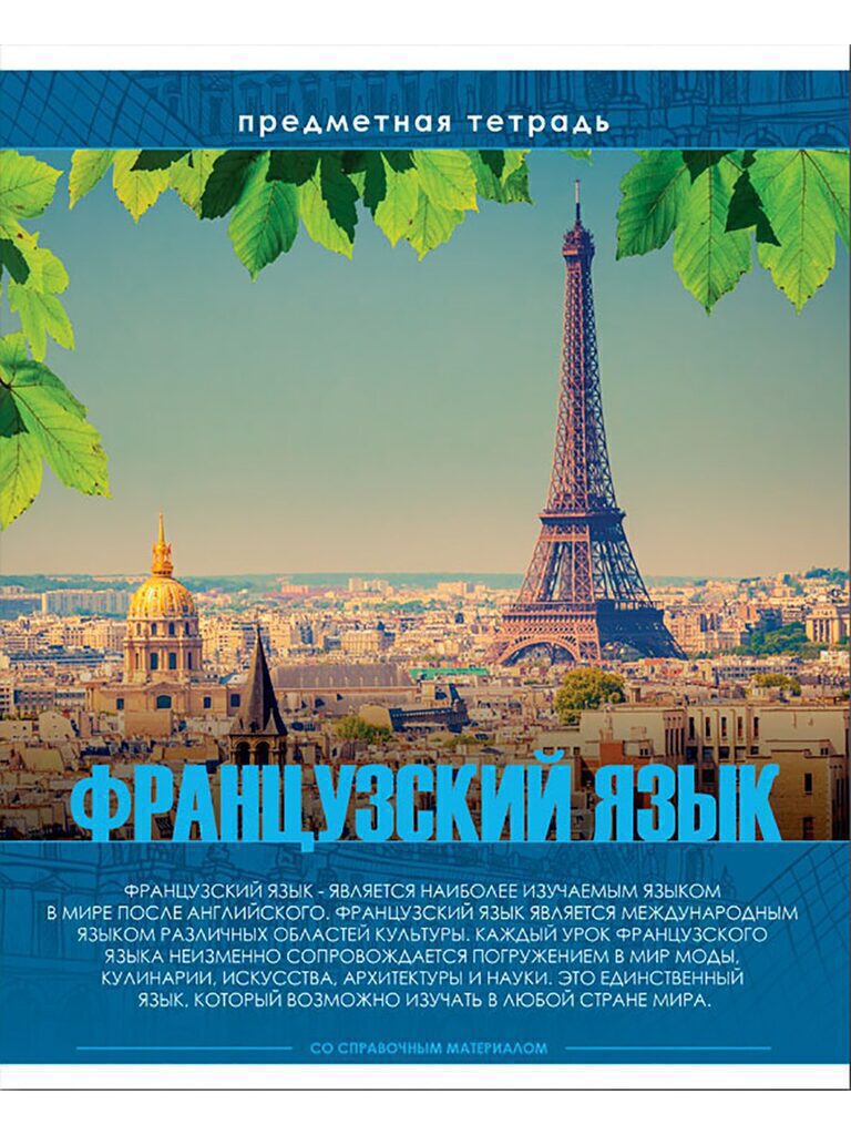 Тетрадь предметная А5 Французский язык, "Эрудит" 48л, кл.