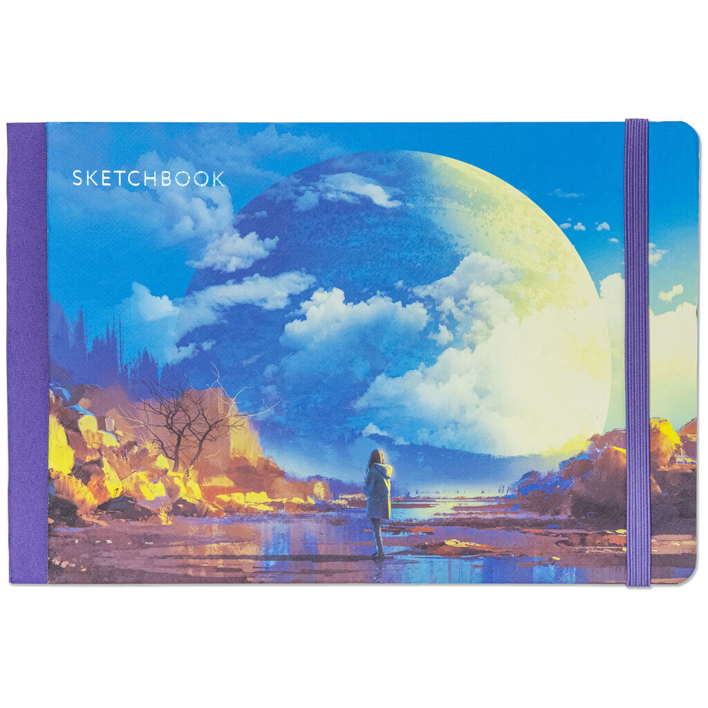 Скетчбук А5  80л., сшивка, 100гр/м2 "In your dream" тв. обложка с карманом, тон. блок