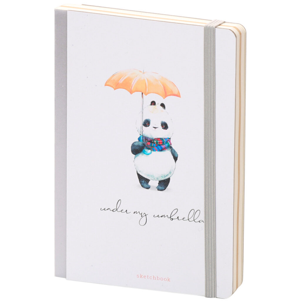 Скетчбук В6  80л., сшивка, 100гр/м2 "Cute & lovely" тв. обложка с карманом, тон. блок