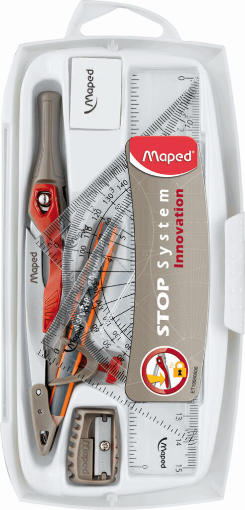 Готовальня MAPED "STOP SYSTEM INNOVATION" 8 пр., ударопр.футляр