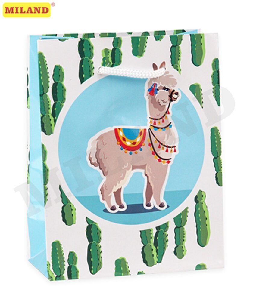 Пакет подар. бумажн. 11*14*6 см, 130гр/м Забавная лама