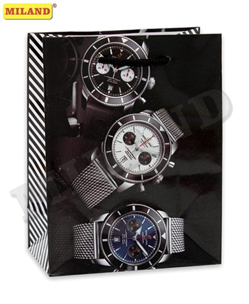 Пакет подар. бумажн. 11*14*6 см, Мужские часы