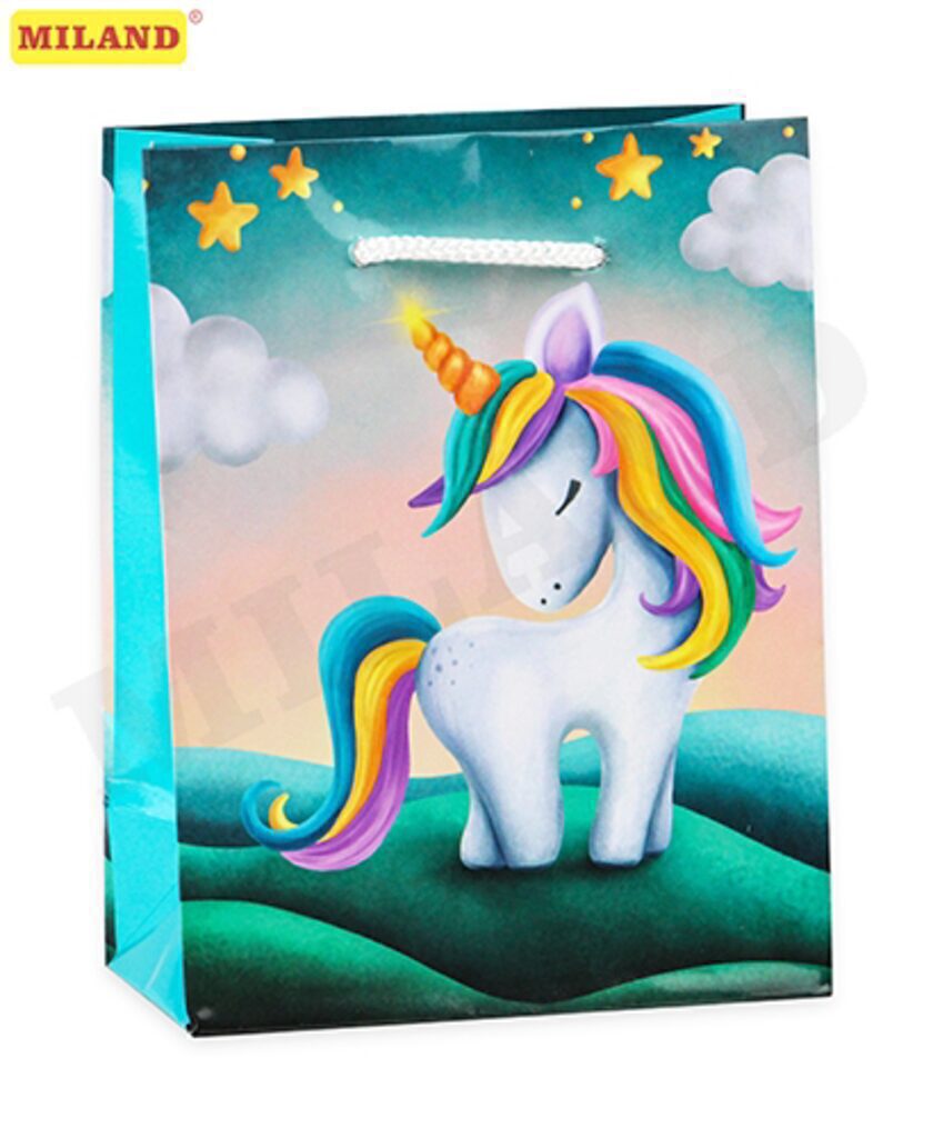 Пакет подар. бумажн. 11*14*6 см, Очаровательный единорог