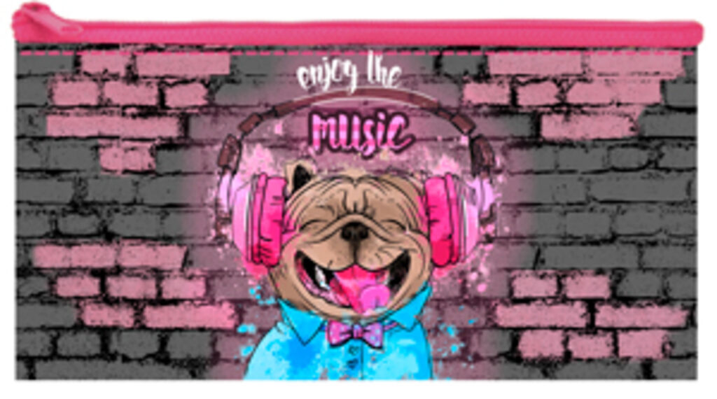 Пенал-кошелек (195*105)  Music dog, ткань