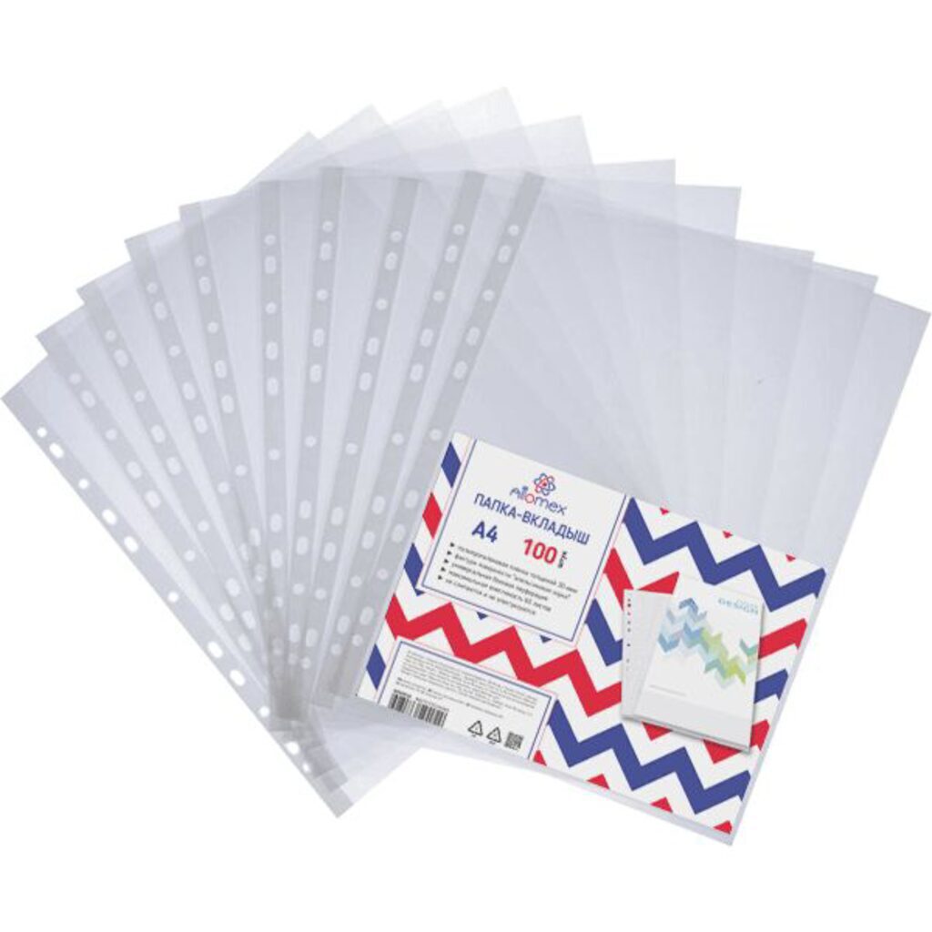 Файл с перфорацией А4 / 0,03мм / 100 шт/уп. тиснение